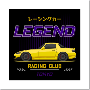 Tuner Yellow S2000 JDM Posters and Art